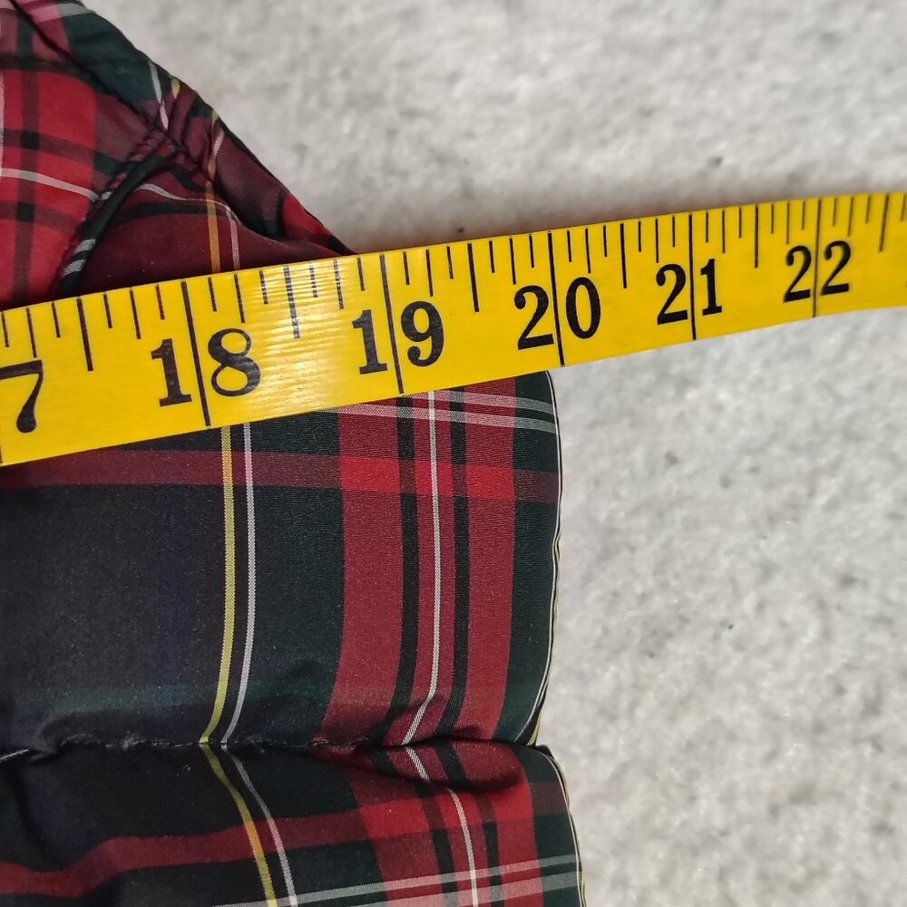 Eddie Bauer Goose Down Vest Womens Plaid Red Green Black Full Zip Puffer - Picture 9 of 16